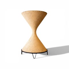 Hour-Glass Shaped Planter in Fiber Cement with Iron Base, Willy Guhl, 1960s