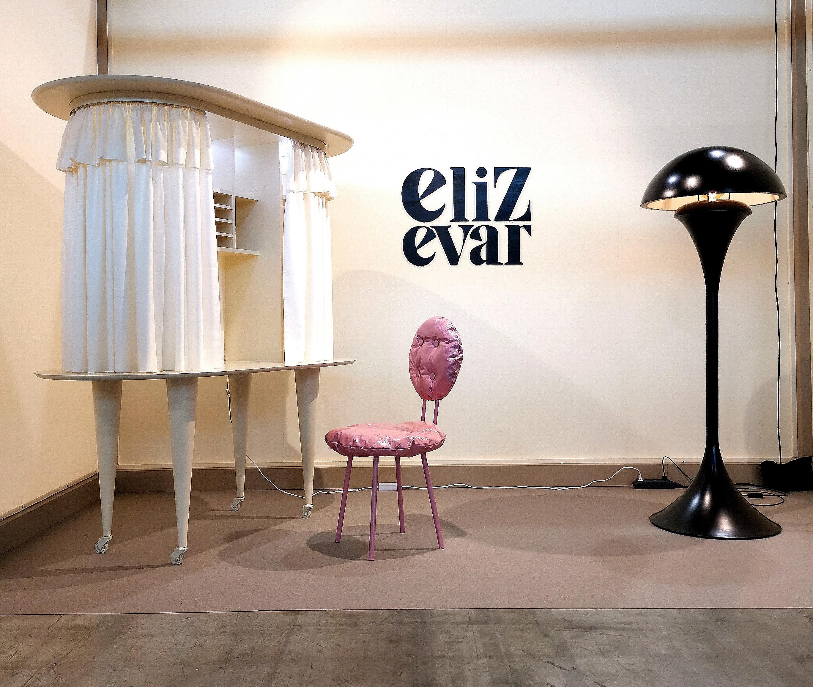 Slovenian Hourglass Lamp, Wooden Contemporary Floor Lamp by Eliz Evar For Sale