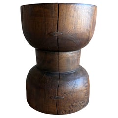 Hourglass Shape Side Stump Table in Walnut Hourglass Shape Side Stump Table in Walnut