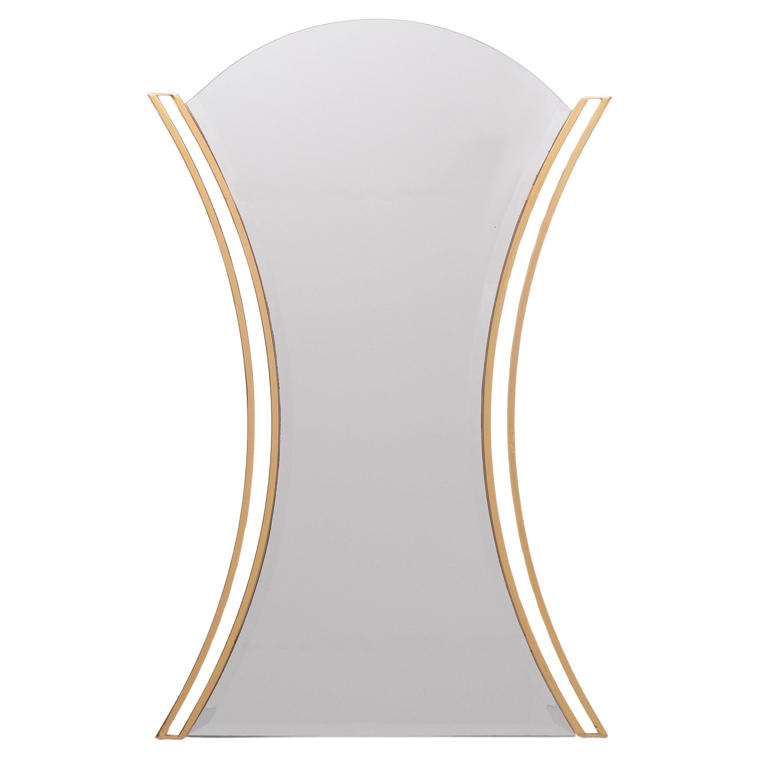 Hourglass shaped Brass Wall Mirror 1970s