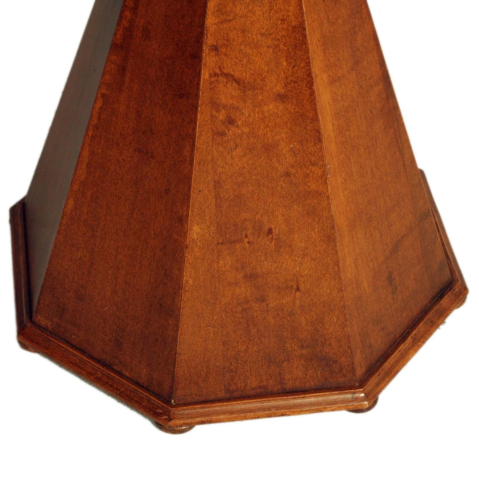 Classical Greek Hourglass-shaped Masonic Column in 1930s Wax-polished Walnut For Sale
