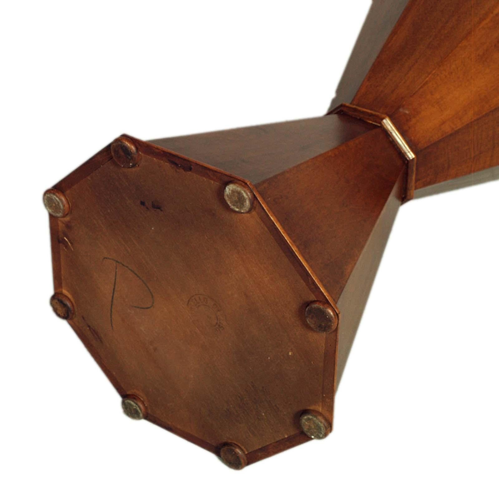 Polished Hourglass-shaped Masonic Column in 1930s Wax-polished Walnut For Sale