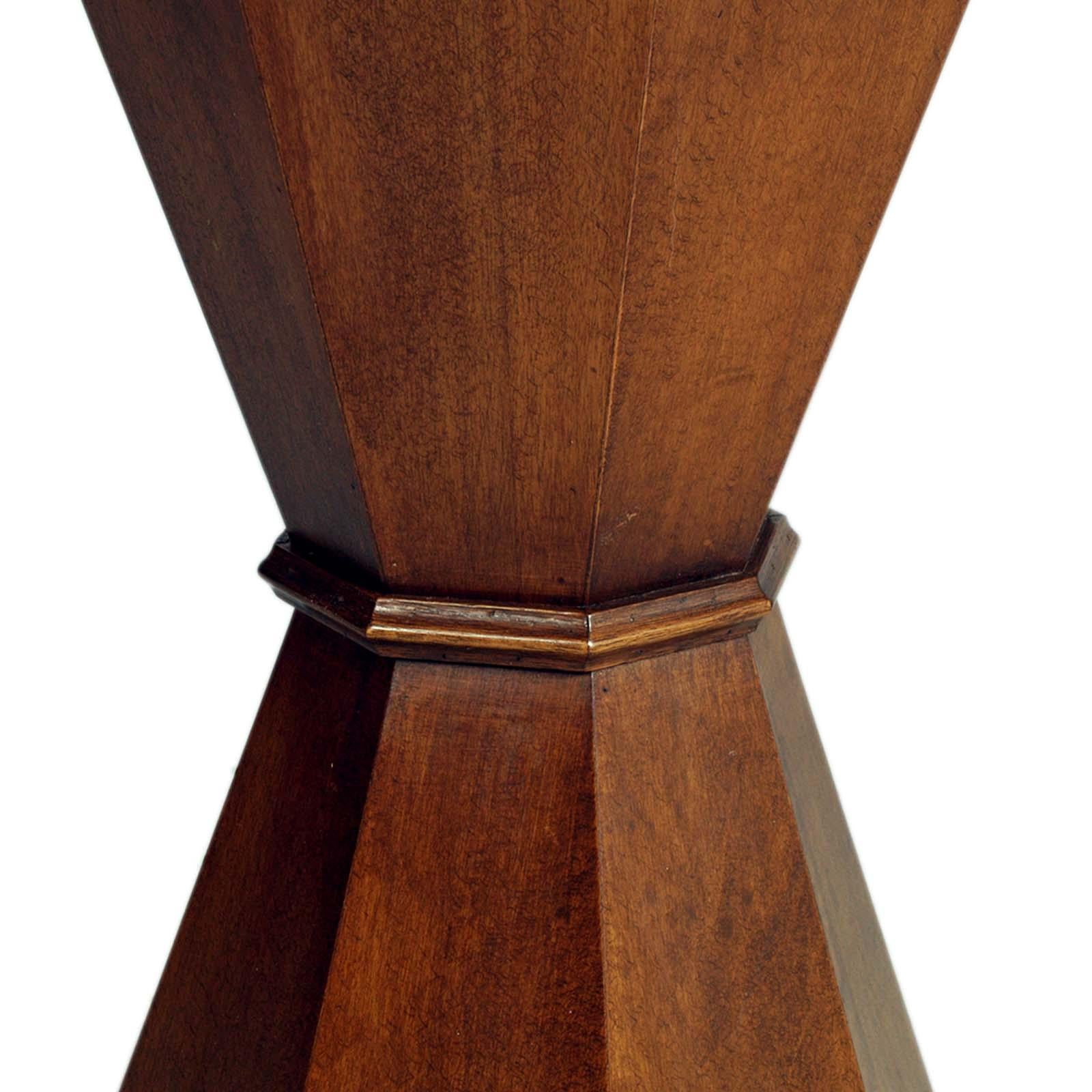 Hourglass-shaped Masonic Column in 1930s Wax-polished Walnut In Good Condition For Sale In Vigonza, Padua