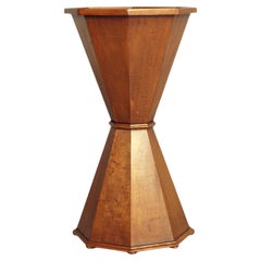 Hourglass-shaped Masonic Column in 1930s Wax-polished Walnut