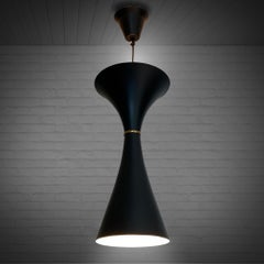 Hourglass shaped modernist pendant lamp attributed to ASEA, Sweden, 1950s