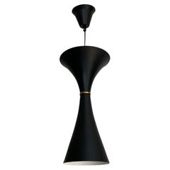 Retro Hourglass shaped modernist pendant lamp attributed to ASEA, Sweden, 1950s