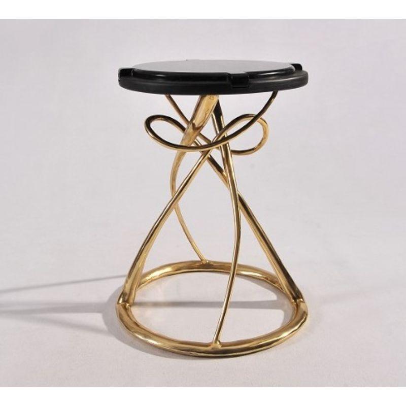 Hourglass side table by Masaya (Black Top, Brass Legs)
Dimensions: W35/40 x D35/40 x H50 cm
Materials: Brass, Teak, Wood

Also Available: Different colors (Gold, Polished Brass. Black, Painted Brass) and materials ( Wood, Marble, or Glass