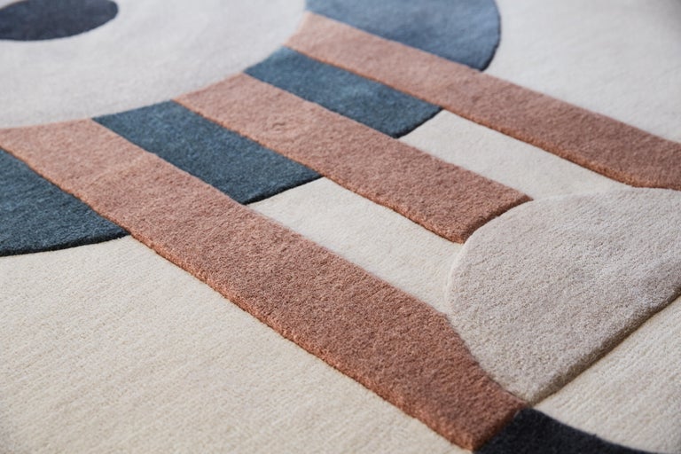 Houri Rug by Maman Rugs, New Zealand Wool, Racetrack Oval Shape, Hand