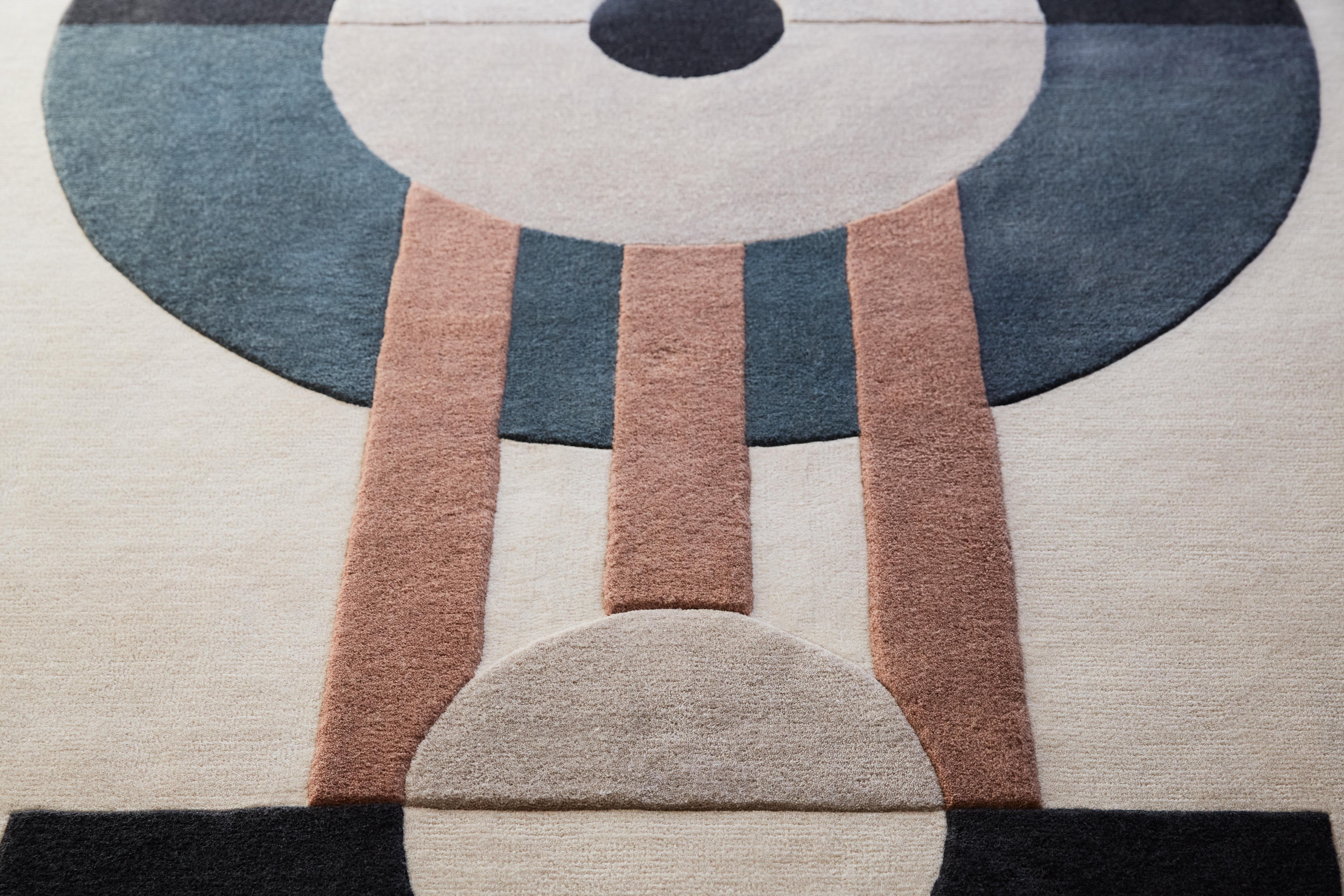 Houri Rug by Maman Rugs, New Zealand Wool, Racetrack Oval Shape, Hand Tufted In New Condition For Sale In South Pasadena, CA