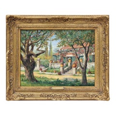 "Blühendes Haus im Sommer" von Pauline Delacroix-Garnier, Ölgemälde um 1900
