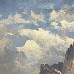 House in the Mountains Painting Oil on Canvas - Europe 1940