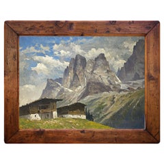 House in the Mountains Painting Oil on Canvas - Europe 1940