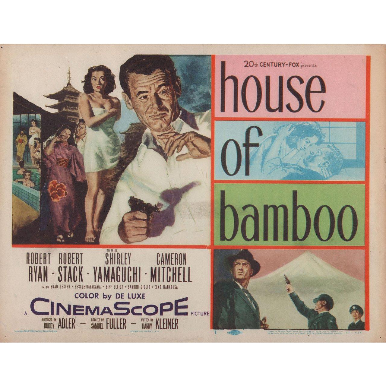 Original 1955 U.S. title card for the film House of Bamboo directed by Samuel Fuller with Robert Ryan / Robert Stack / Shirley Yamaguchi / Cameron Mitchell. Very good-fine condition. Please note: the size is stated in inches and the actual size can