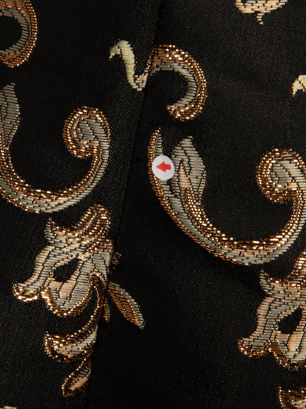 House of CB Black & Gold Floral Jacquard Dress Size XS In New Condition For Sale In London, GB