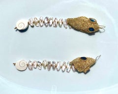 House of Dragon Pearl, Shell and Abalone Earring