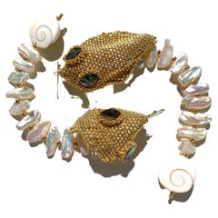 House of Dragon Pearl, Shell and Abalone Earring