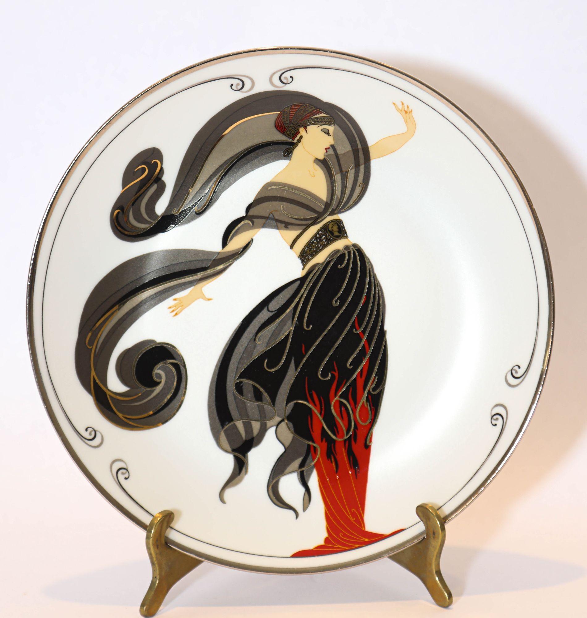 Casa de Erté (Romain de Tirtoff) Juego de 6 Platos Coleccionistas de Porcelana Sevenarts en venta 4