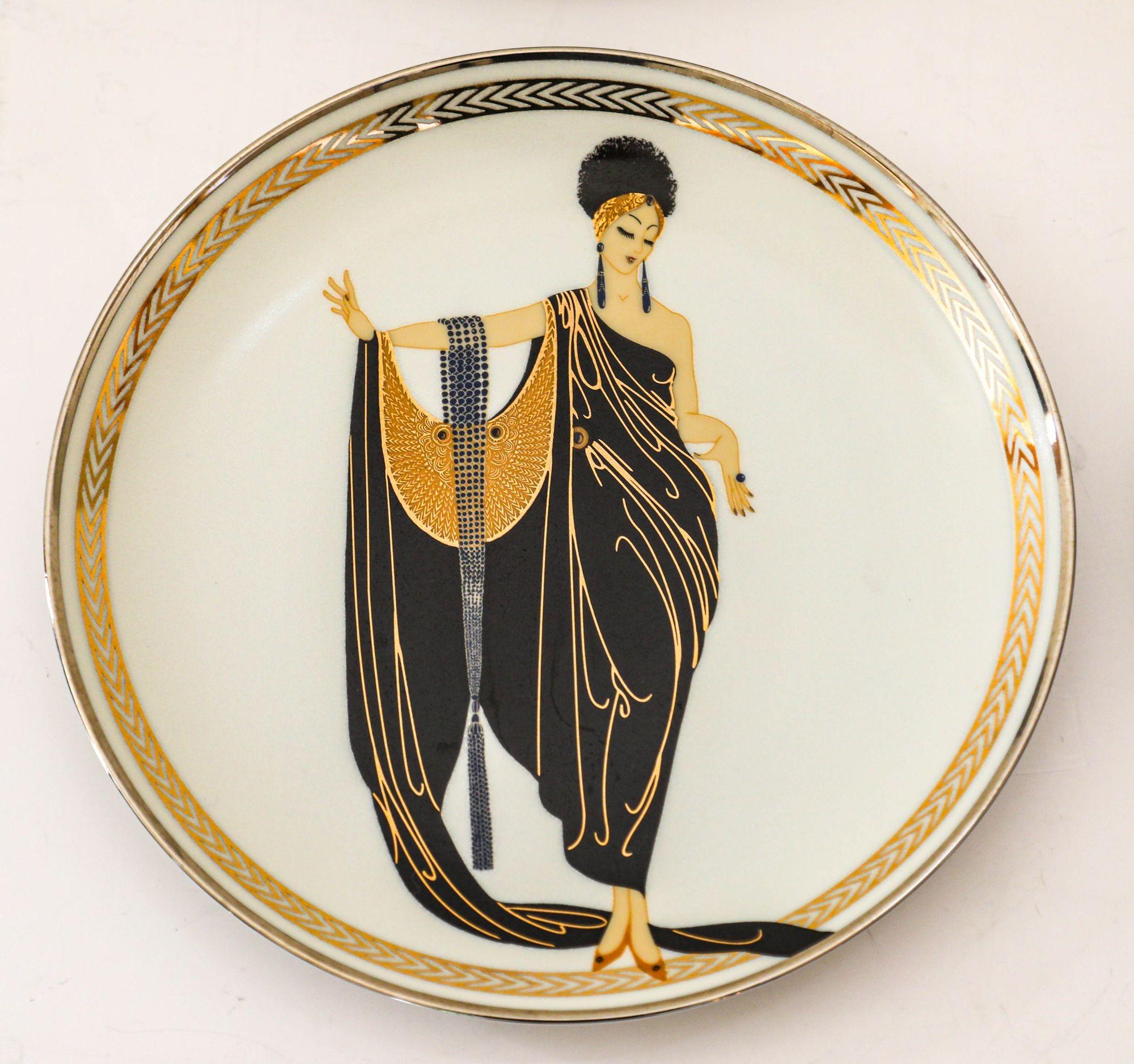 Casa de Erté (Romain de Tirtoff) Juego de 6 Platos Coleccionistas de Porcelana Sevenarts en venta 2