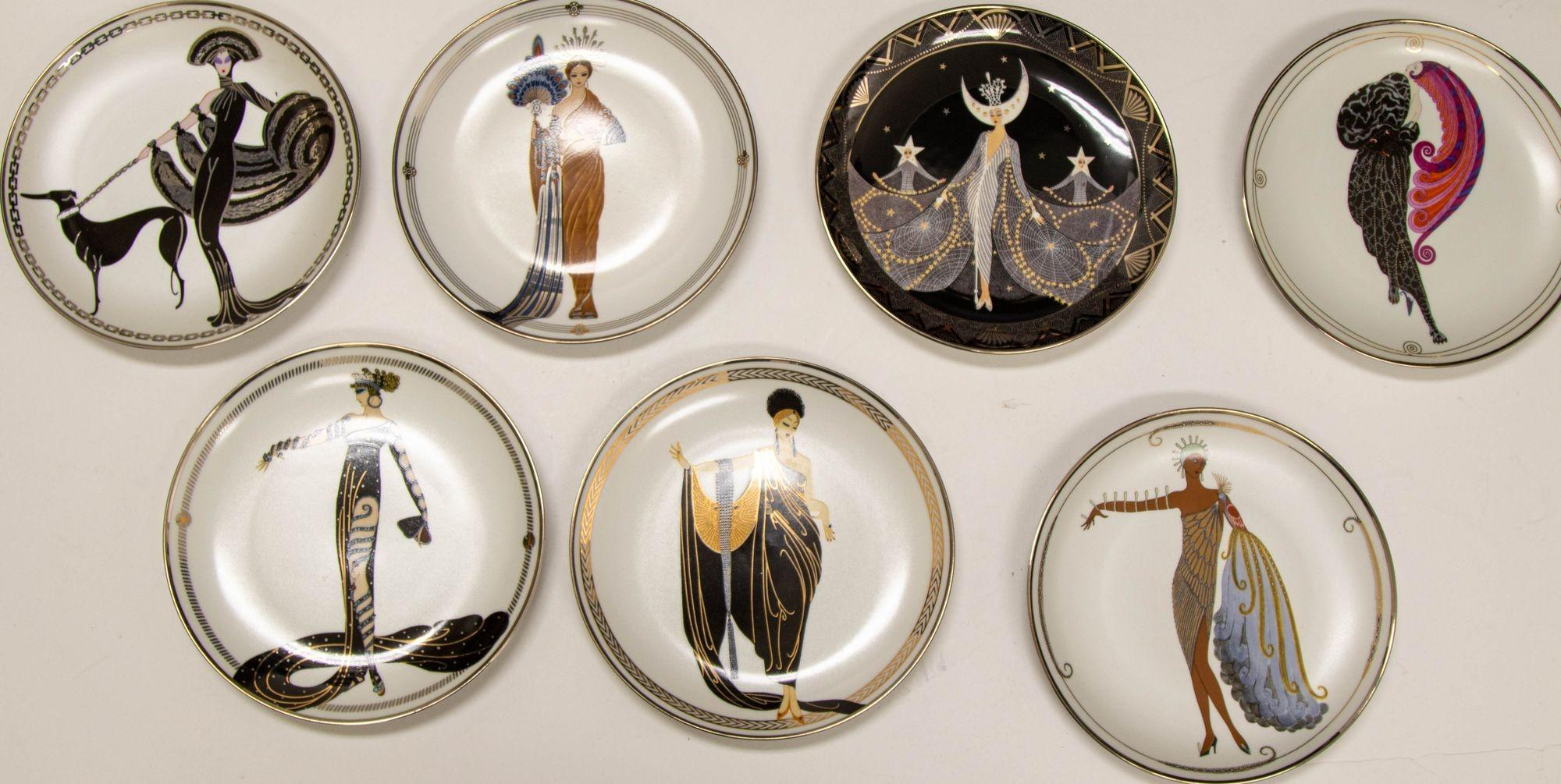 House of Erté Set of 7 Franklin Mint Sevenarts Porcelain Collector Plates For Sale 8