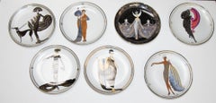 House of Erté Set of 7 Franklin Mint Sevenarts Porcelain Collector Plates