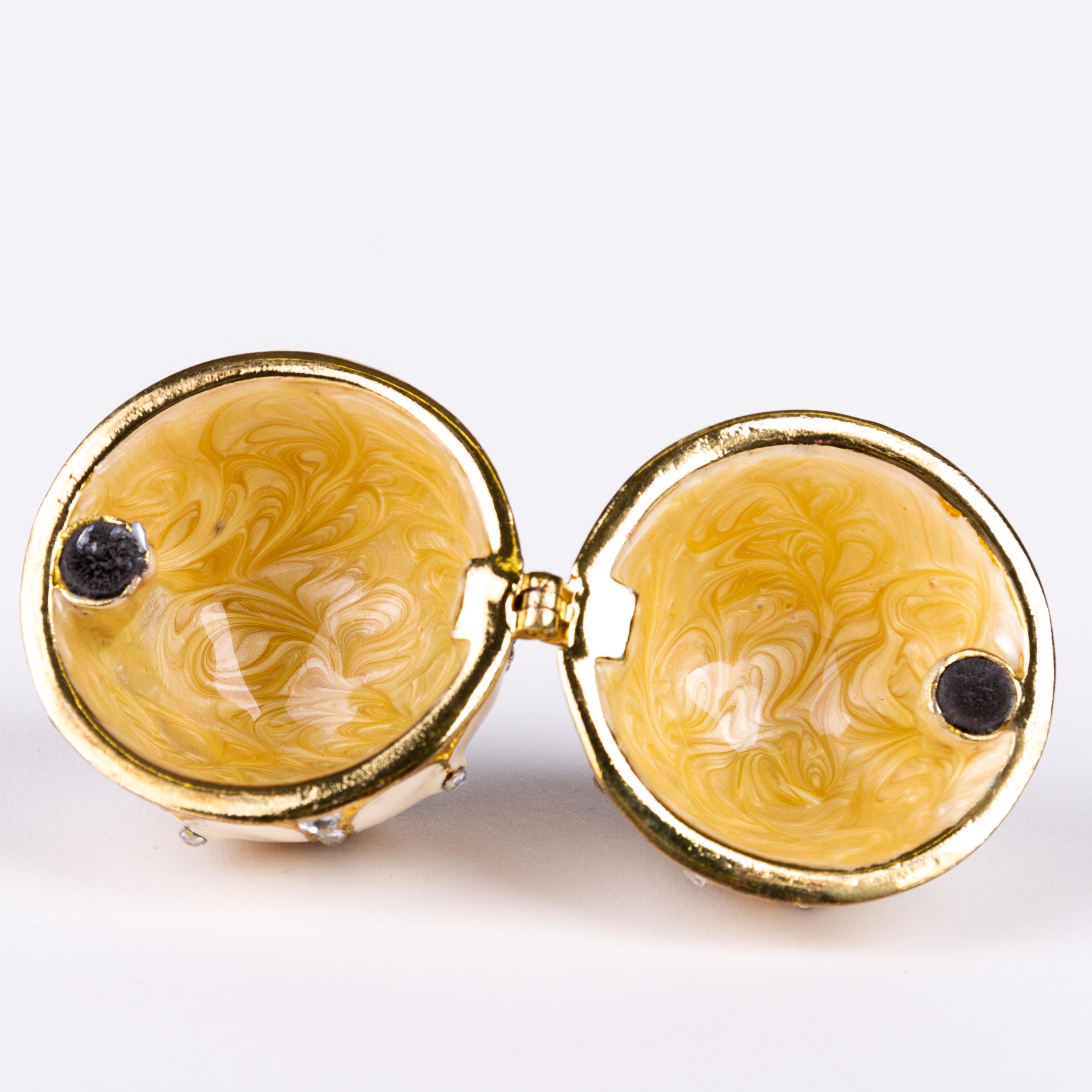 House of Faberge Enamel Egg on Gilded Stand 1