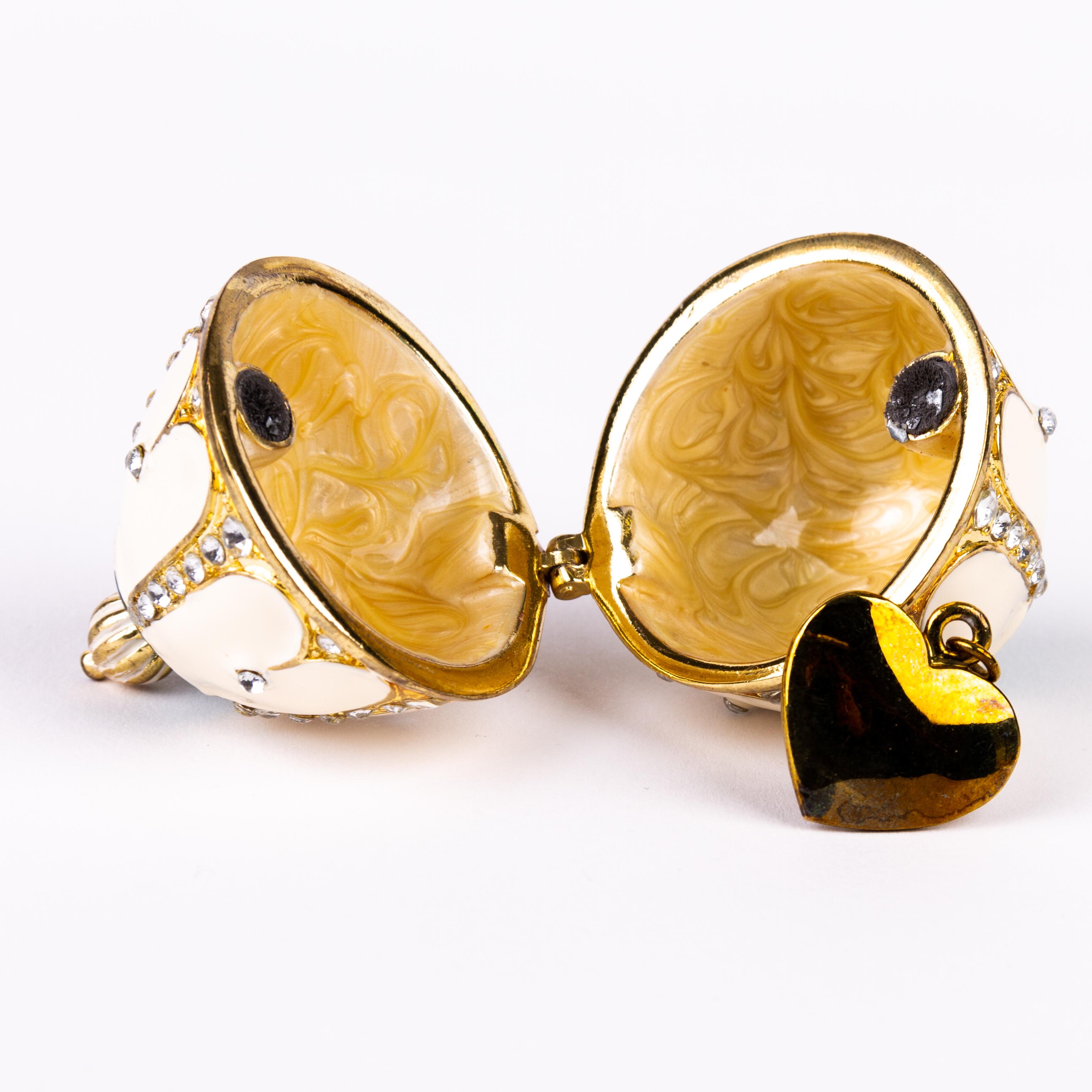 House of Faberge Enamel Egg on Gilded Stand 3