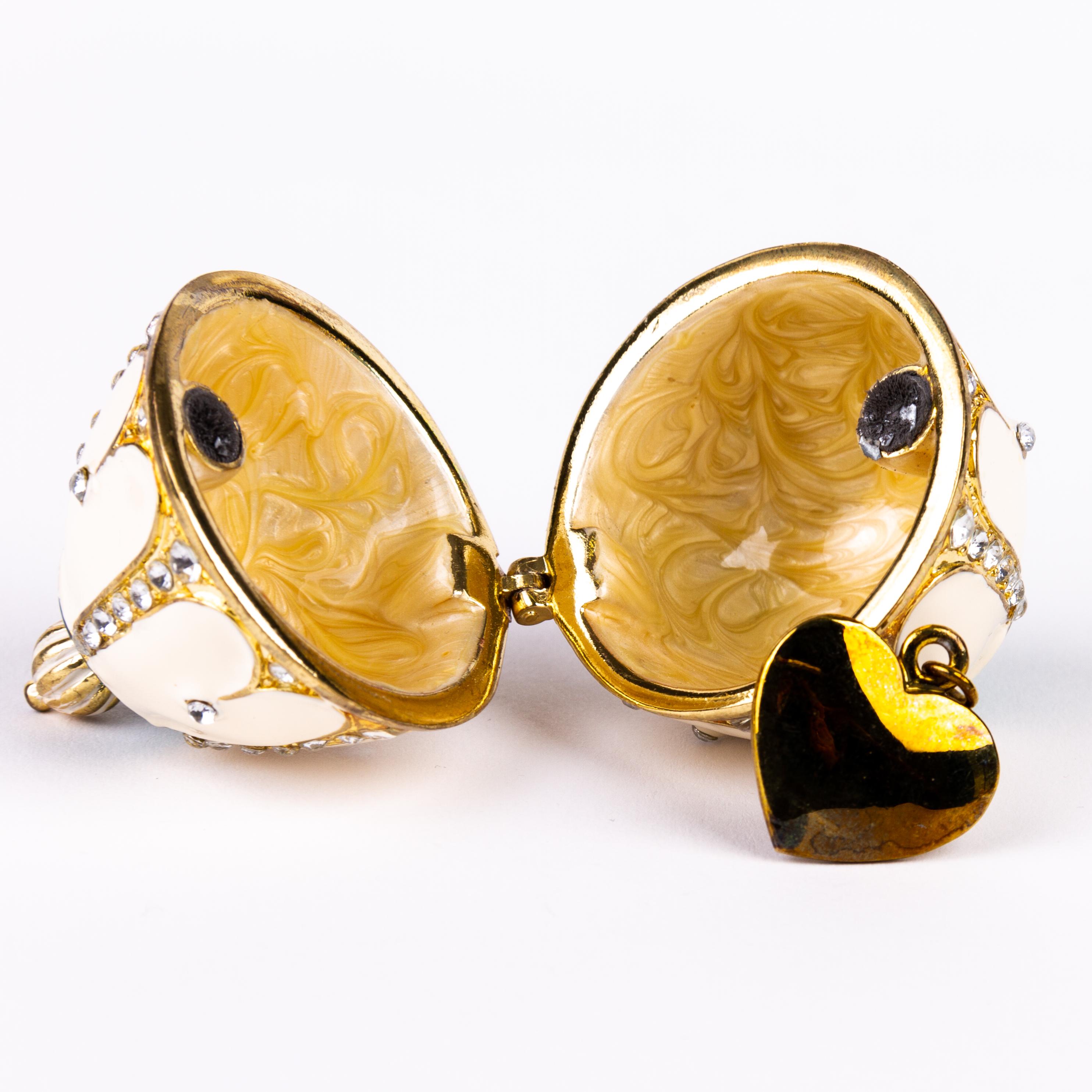 House of Faberge Enamel Egg on Gilded Stand 4