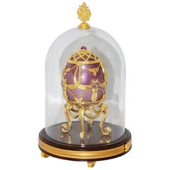 Haus Faberge Juwelen-Ei aus Sterlingsilber:: Emaille:: Diamanten:: Smaragd-Amethyst