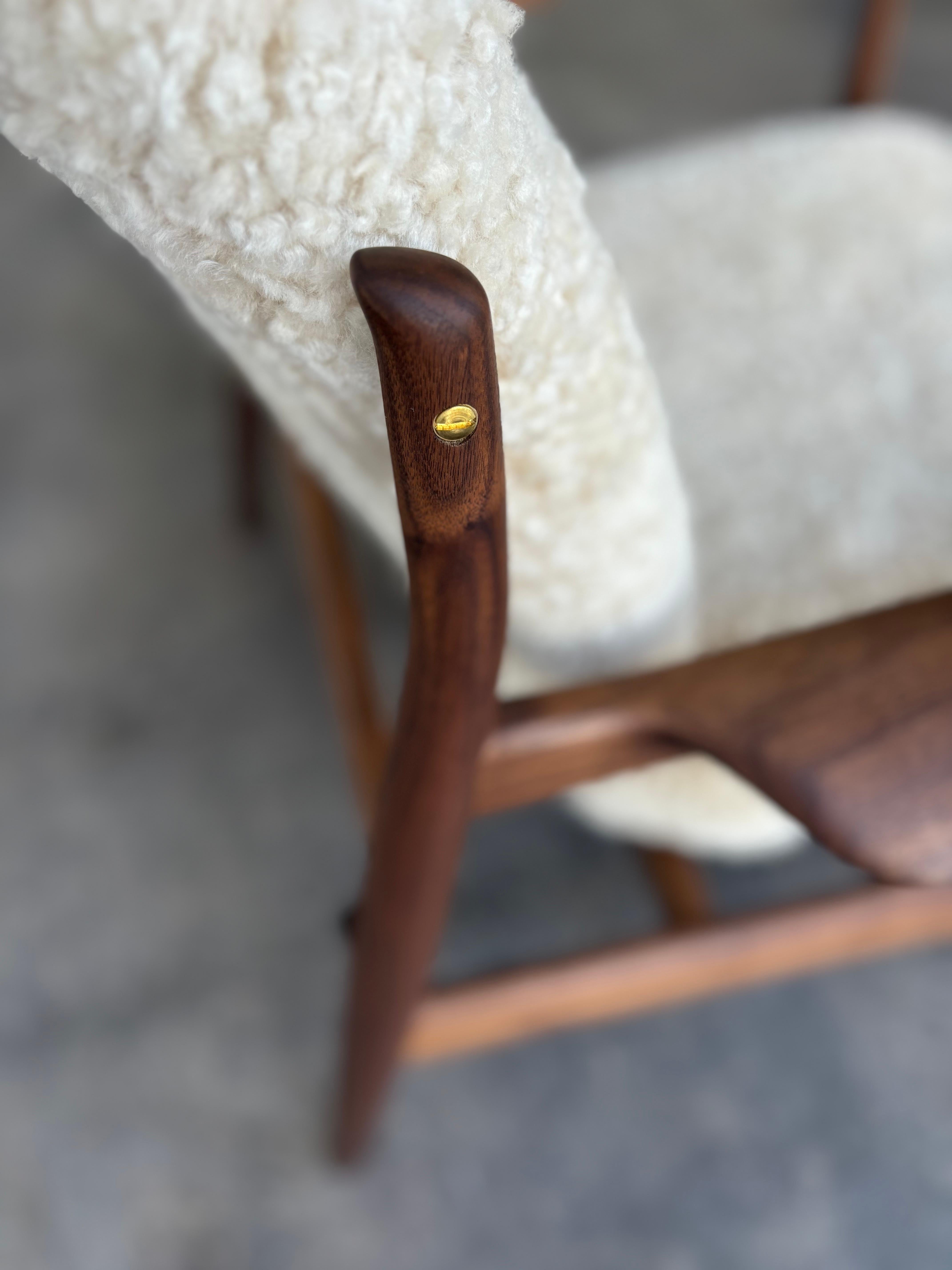 House of Finn Juhl France Chair, Walnut with Shearling 2