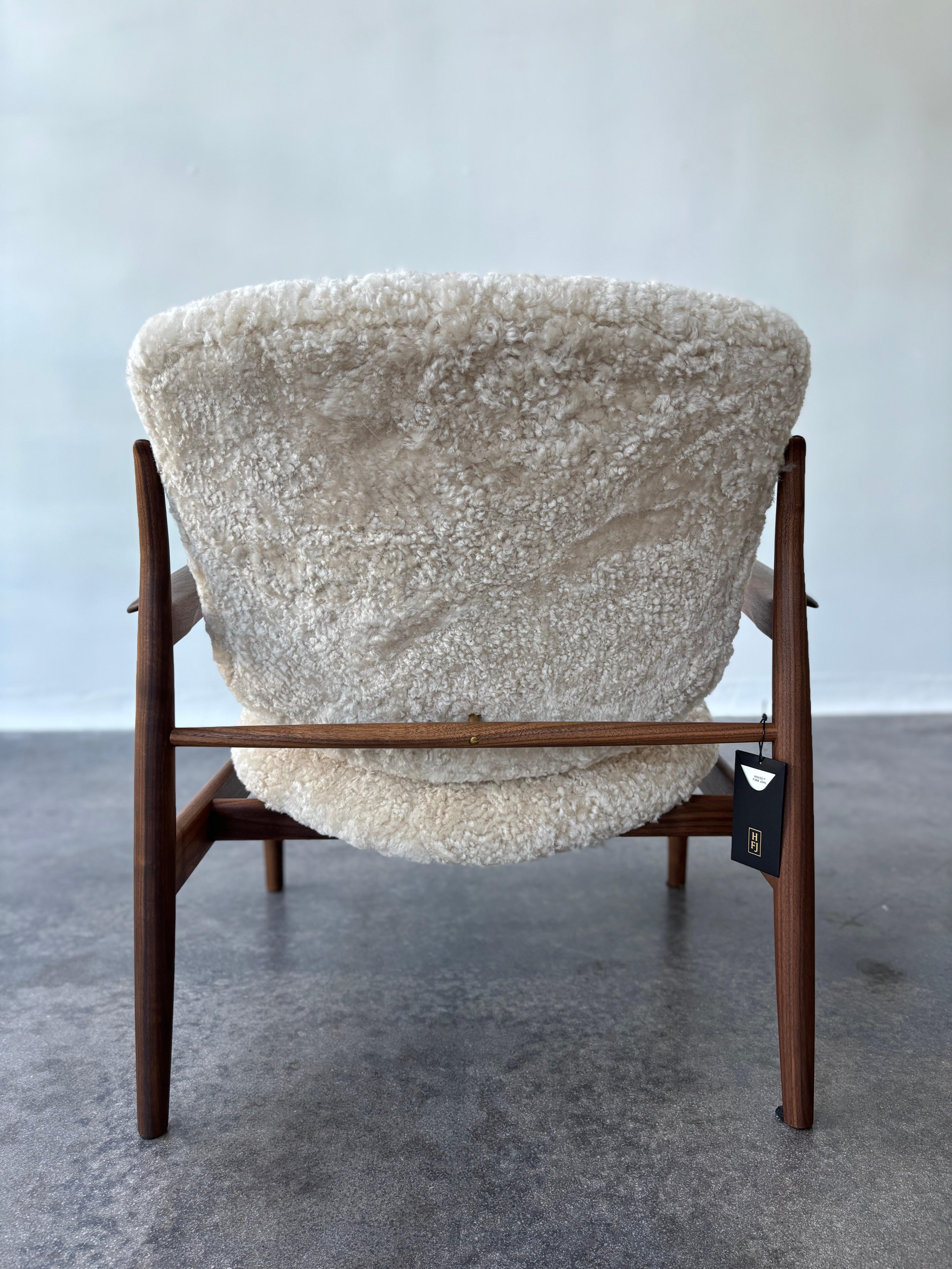 House of Finn Juhl France Chair, Walnut with Shearling 4