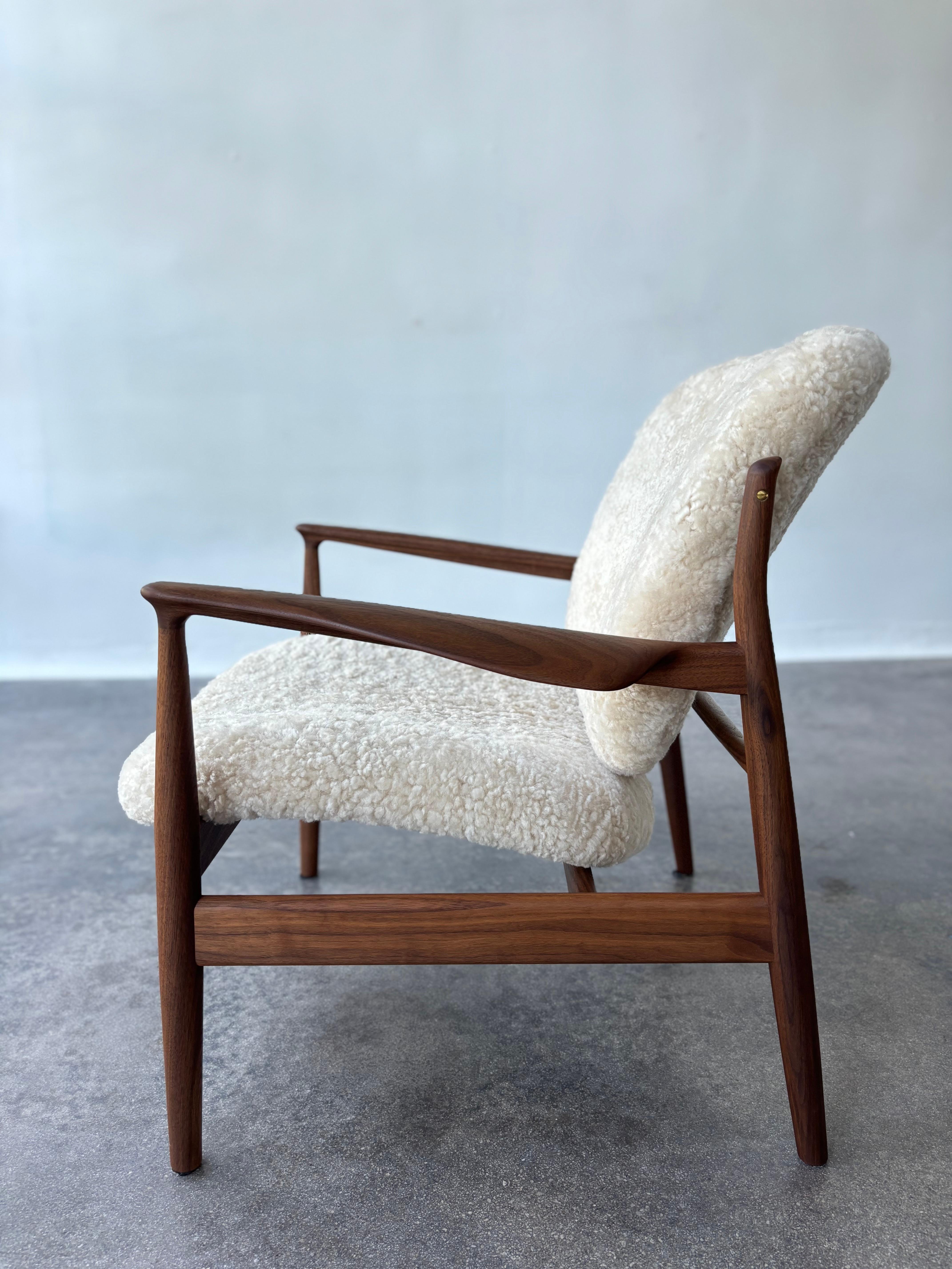 House of Finn Juhl France Chair, Walnut with Shearling 5