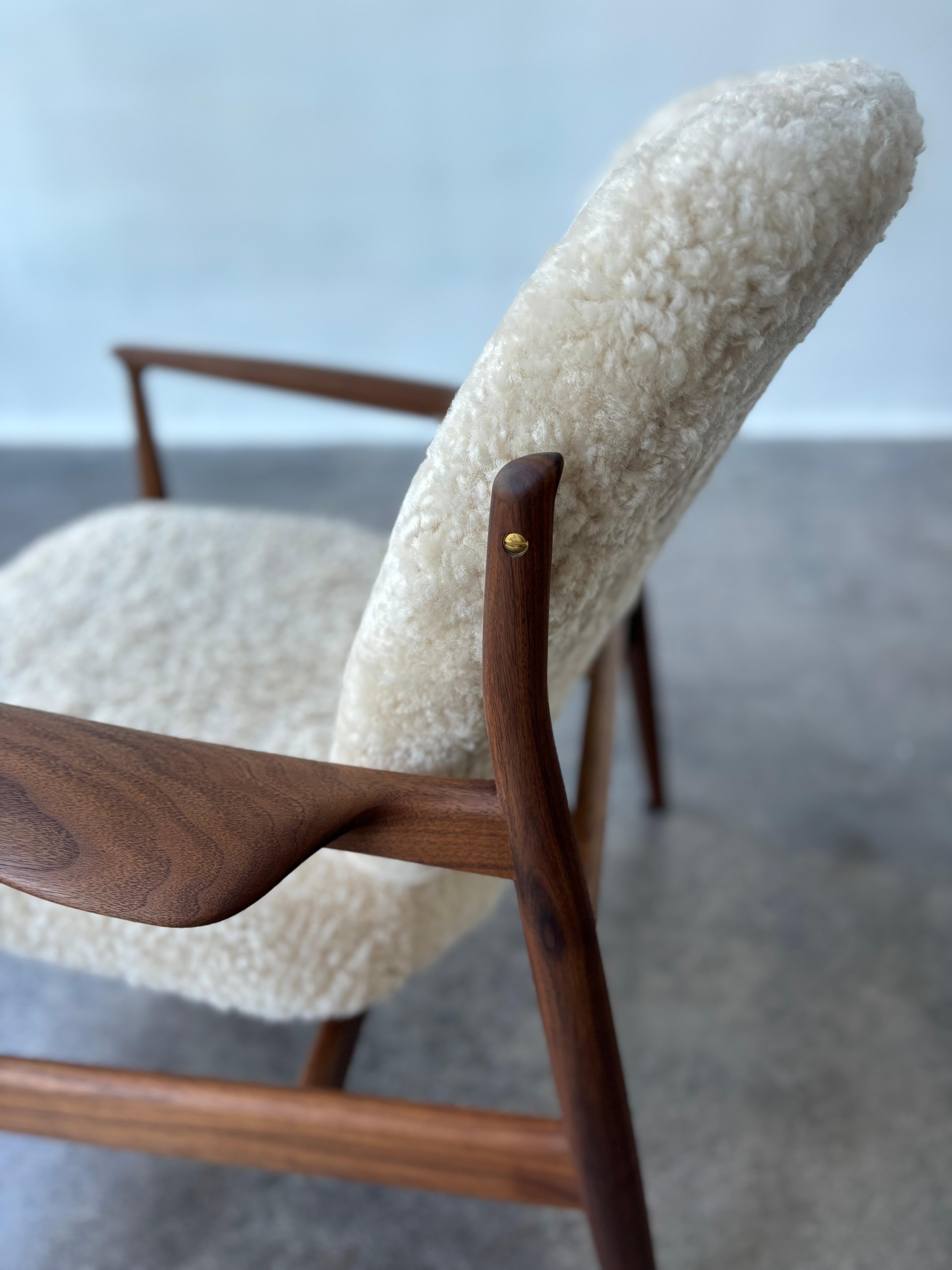 House of Finn Juhl France Chair, Walnut with Shearling 6