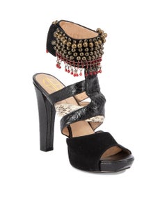 House Of Harlow 1960 Beads Embellished Ankle Strap Heel Sandals Size IT 37.5