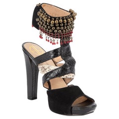 House Of Harlow 1960 Beads Embellished Ankle Strap Heel Sandals Size IT 37.5