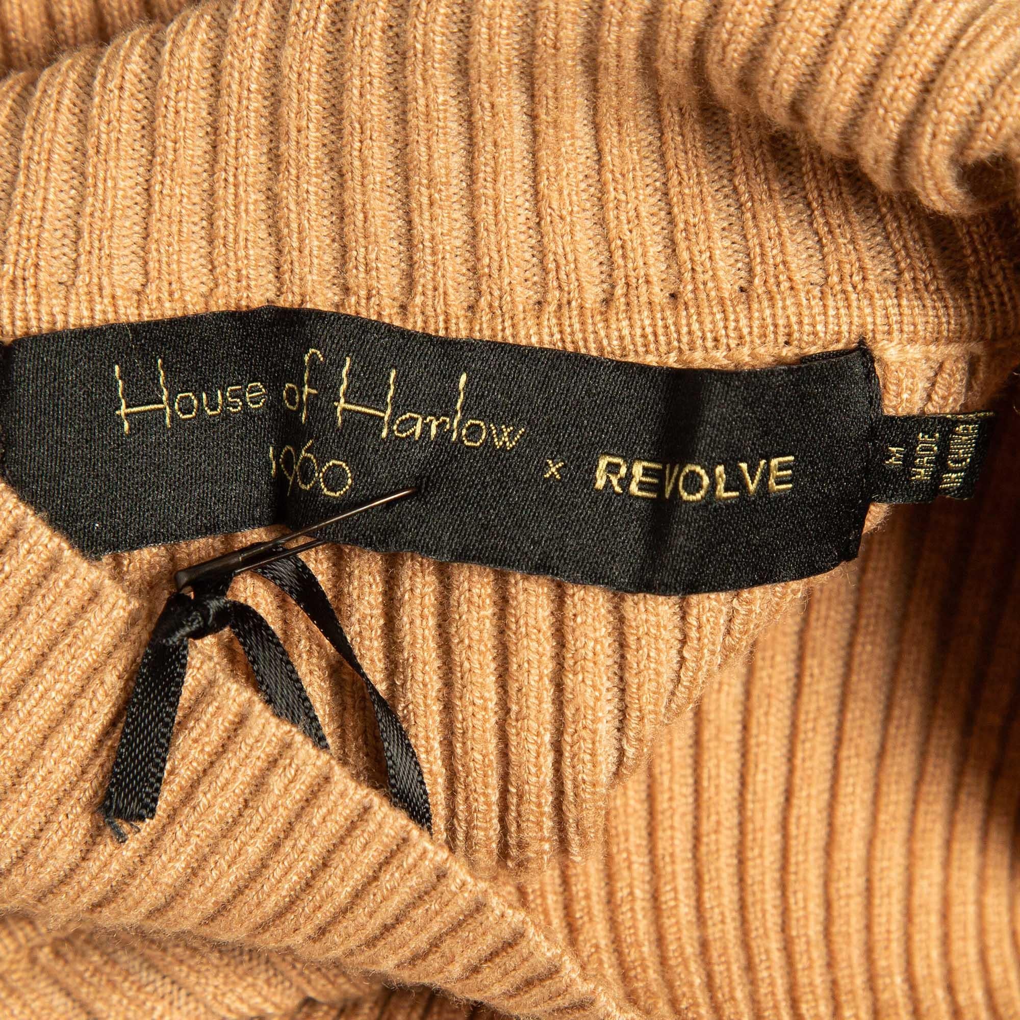 Donna House of Harlow 1960 x Revolve - Vestito a collo alto in maglia a costine marrone - M. I. in vendita