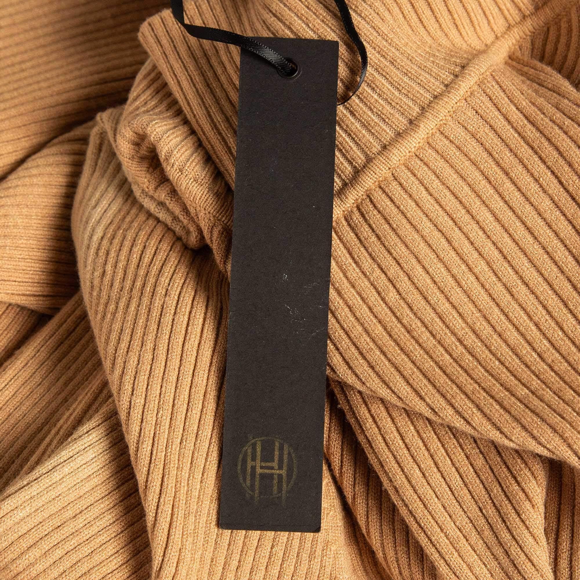 House of Harlow 1960 x Revolve - Vestito a collo alto in maglia a costine marrone - M. I. in vendita 3