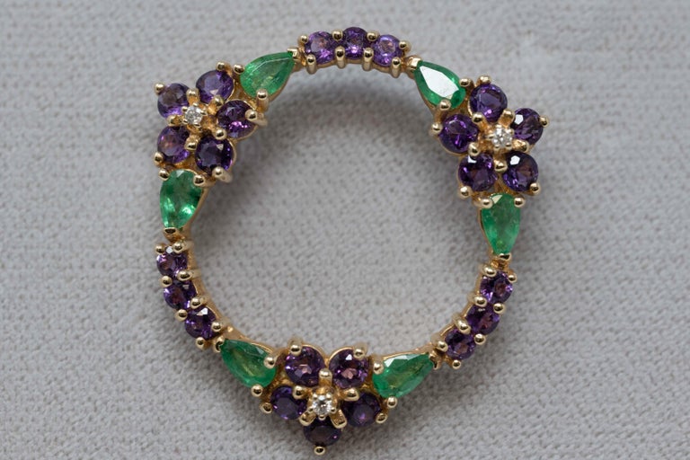 House of Igor Carl Faberge for Franklin Mint 14k Gold Brooch For Sale