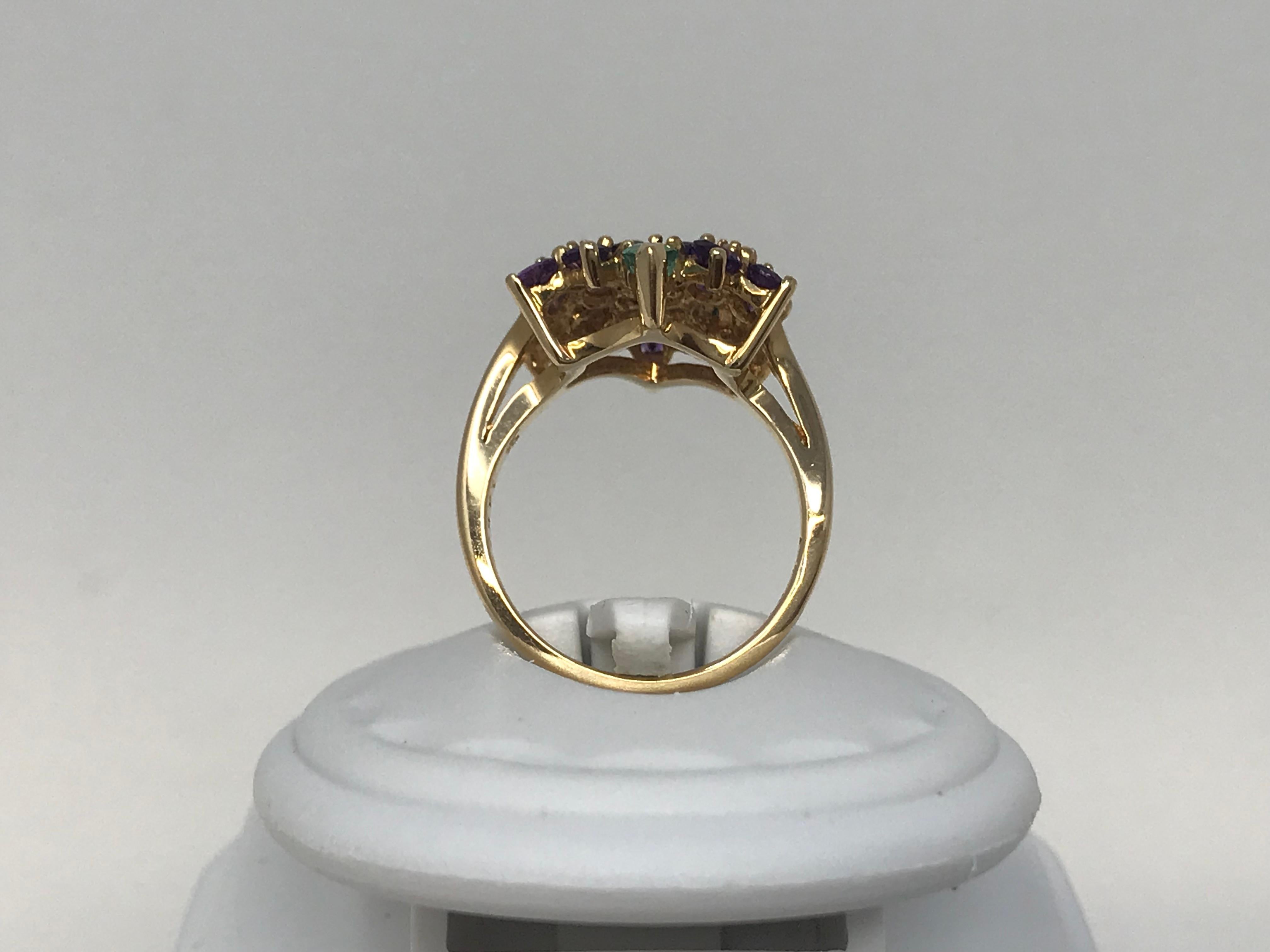 Mixed Cut House of Igor Carl Faberge for Franklin Mint 14k Gold Ring For Sale