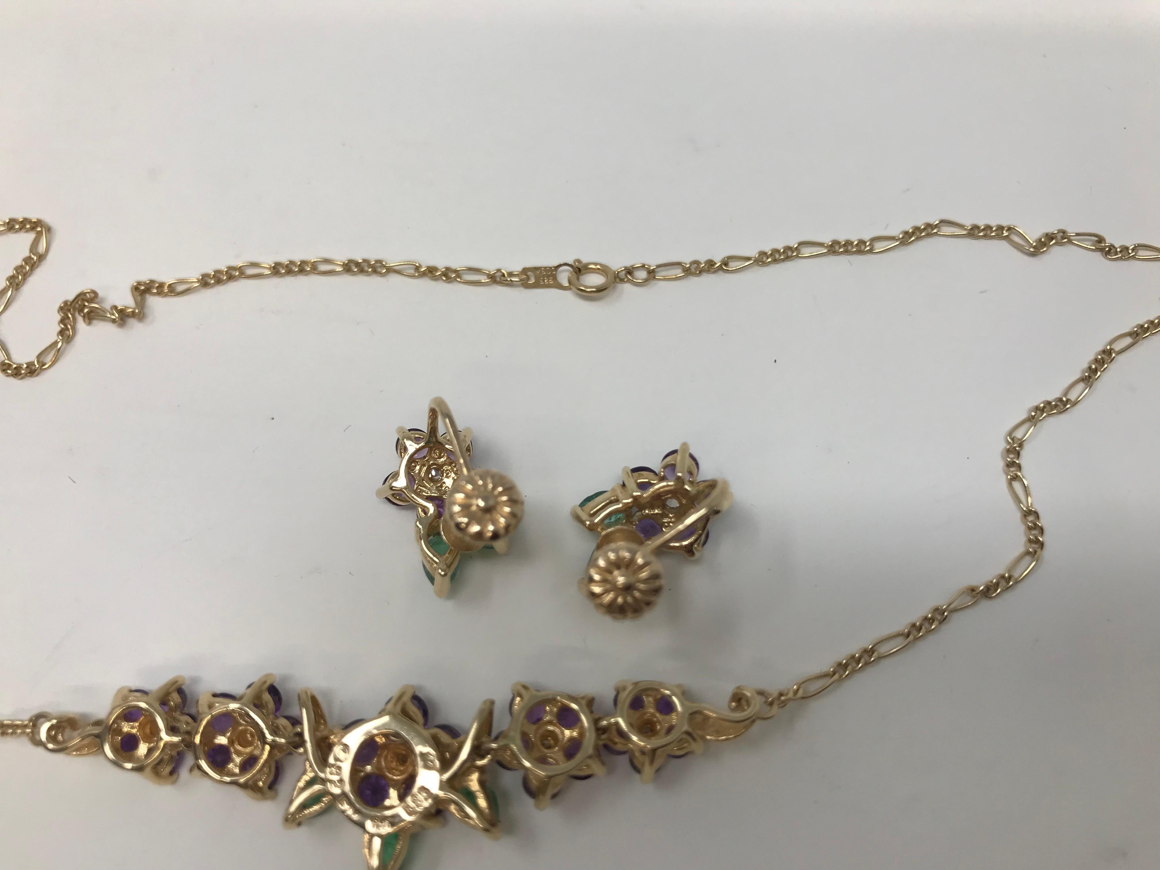 House of Igor Carl Faberge for Franklin Mint 14k Set of Earrings and Necklace For Sale 2