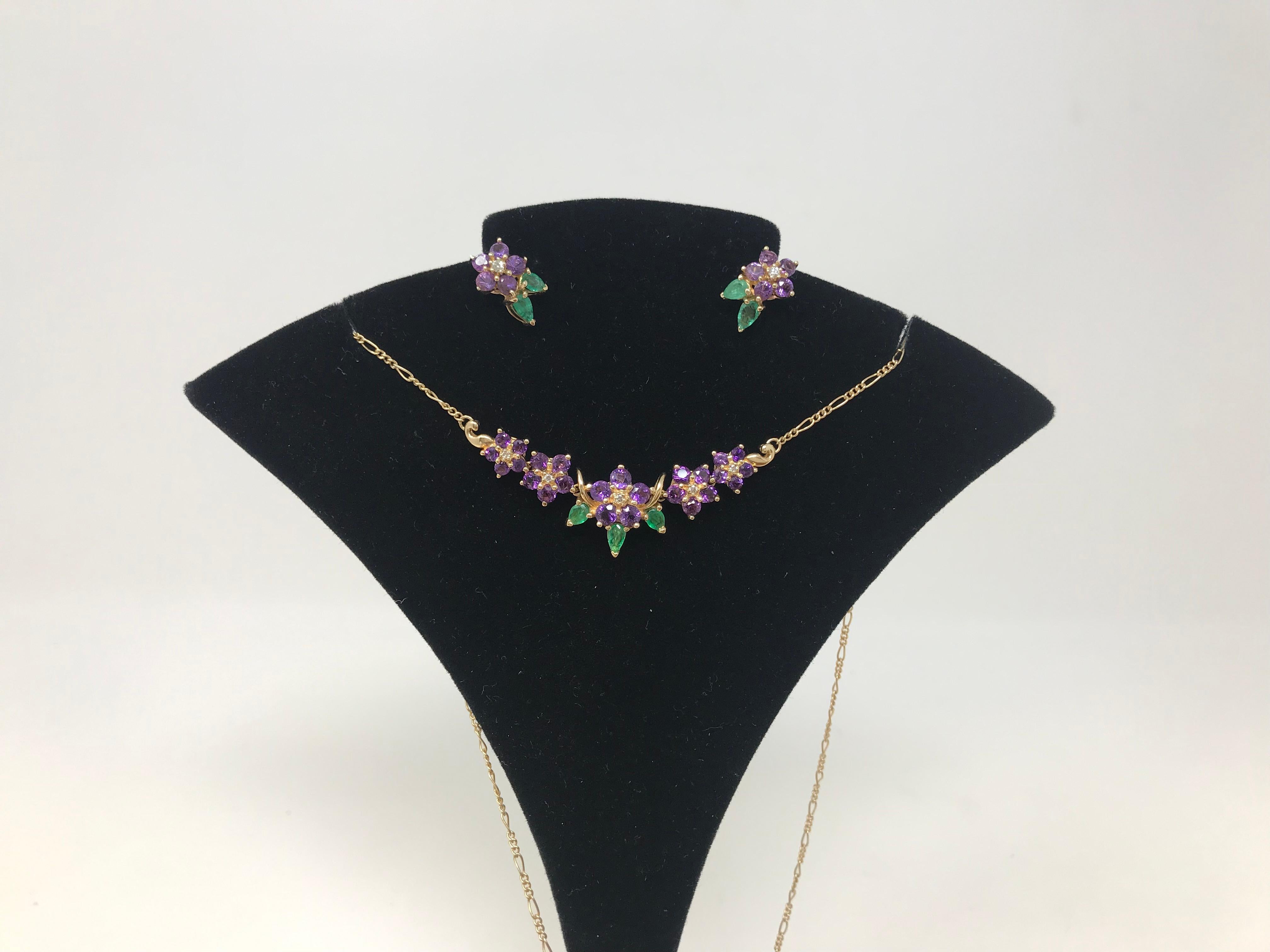 House of Igor Carl Faberge for Franklin Mint 14k Set of Earrings and Necklace In Good Condition For Sale In Montreal, QC