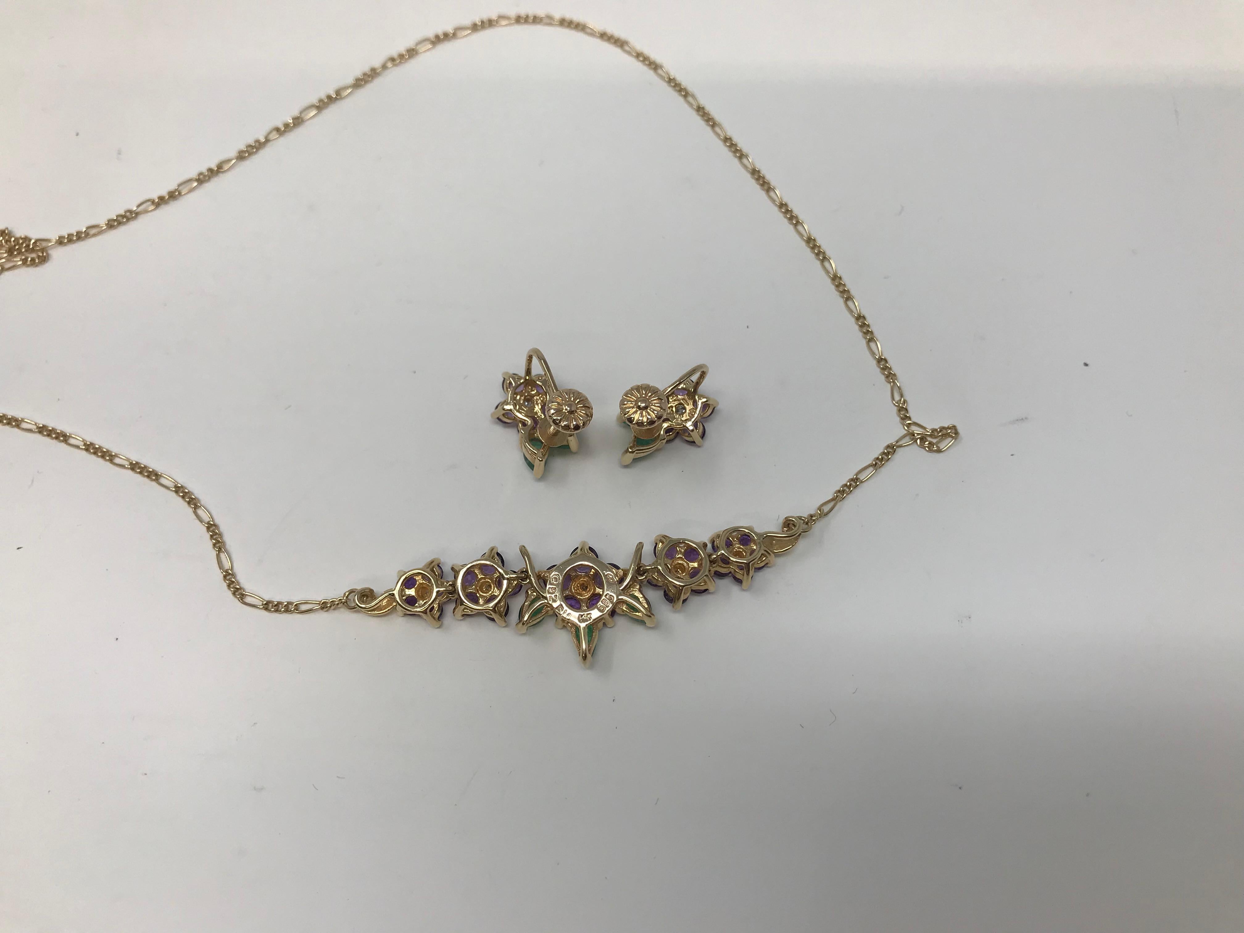 House of Igor Carl Faberge for Franklin Mint 14k Set of Earrings and Necklace For Sale 1