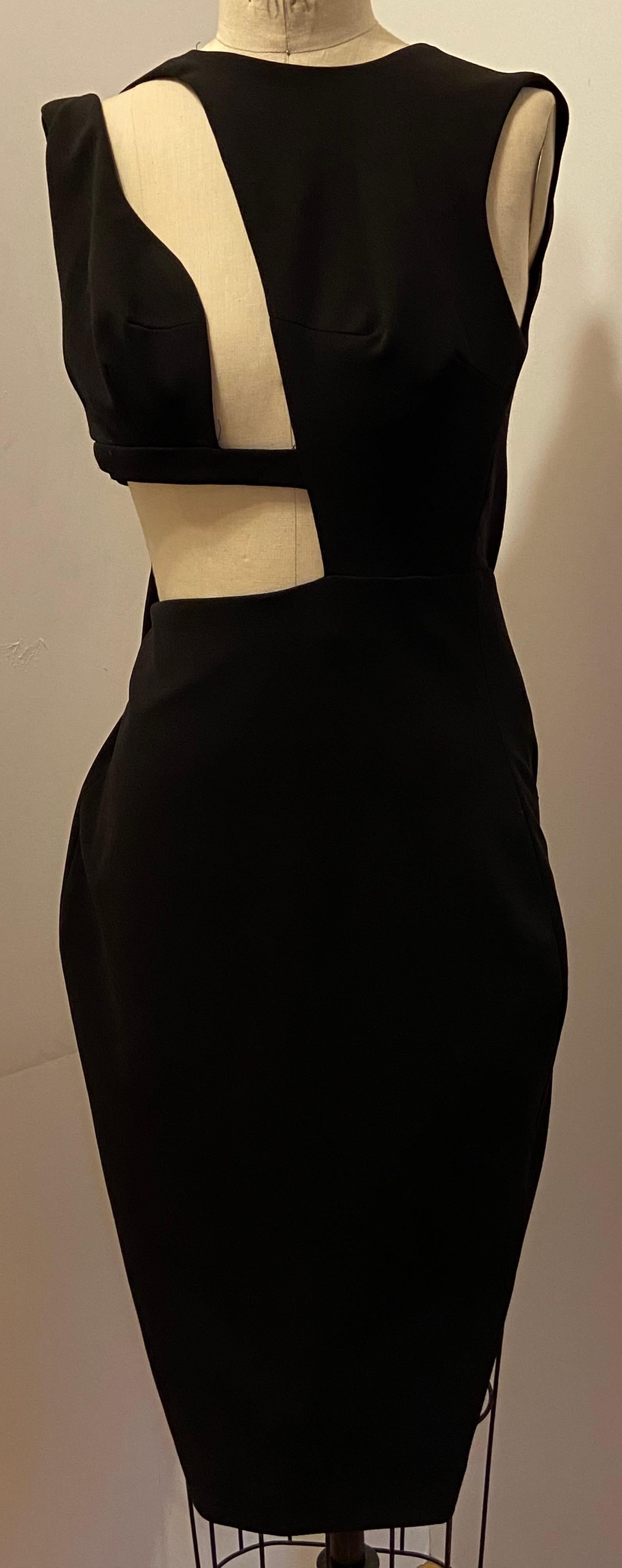 'House of London' Black Abstract Deconstruct Whimsical Evening Cocktail Dress For Sale 1