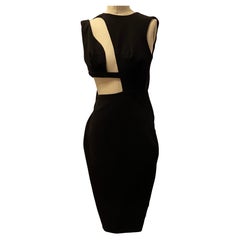 'House of London' Black Abstract Deconstruct Whimsical Evening Cocktail Dress