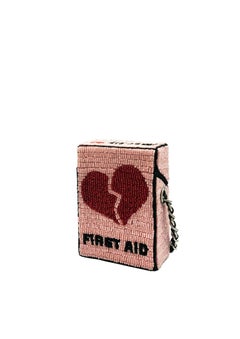 House of muamua handbeaded broken hearts first aid small cigarette bag