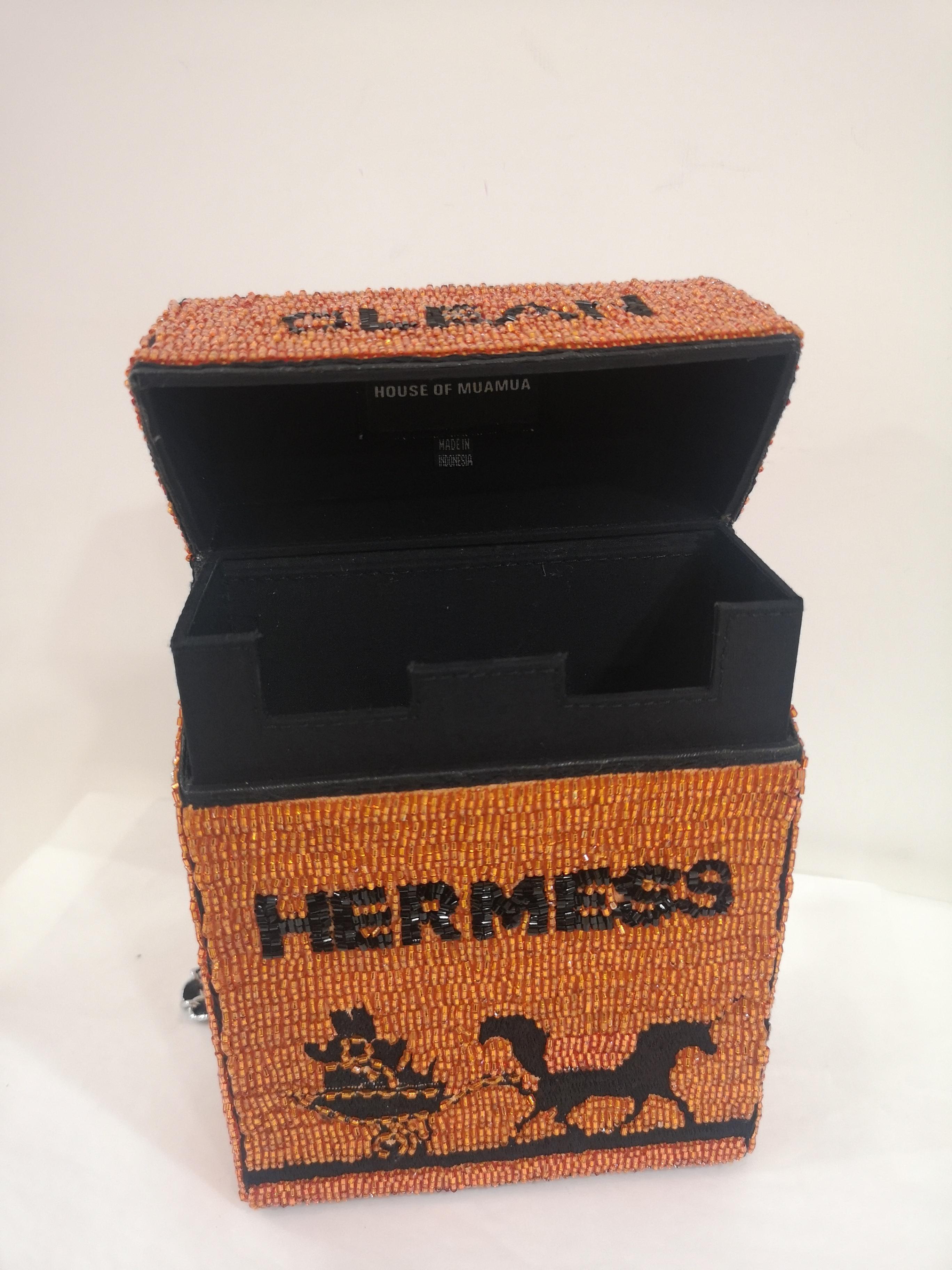 House of Muamua orange beads Clean hermess cigarette bag 2