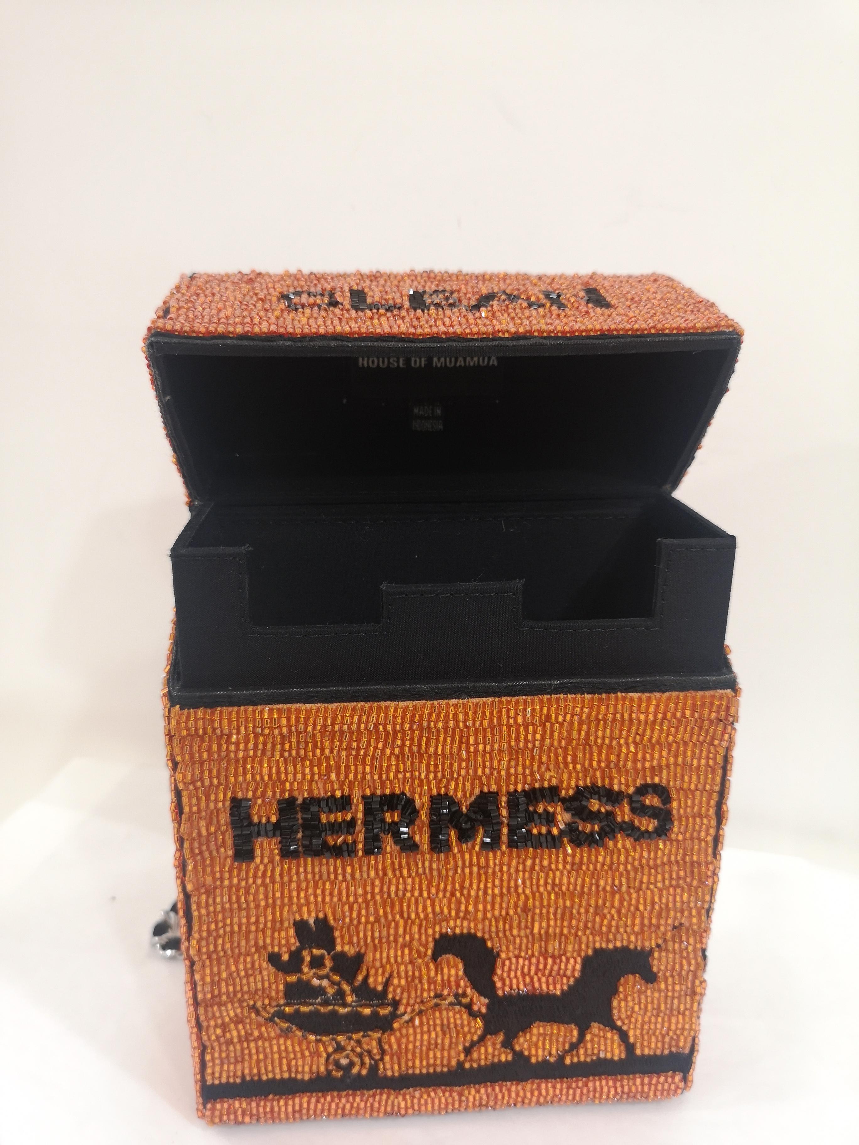 House of Muamua orange beads Clean hermess cigarette bag 3
