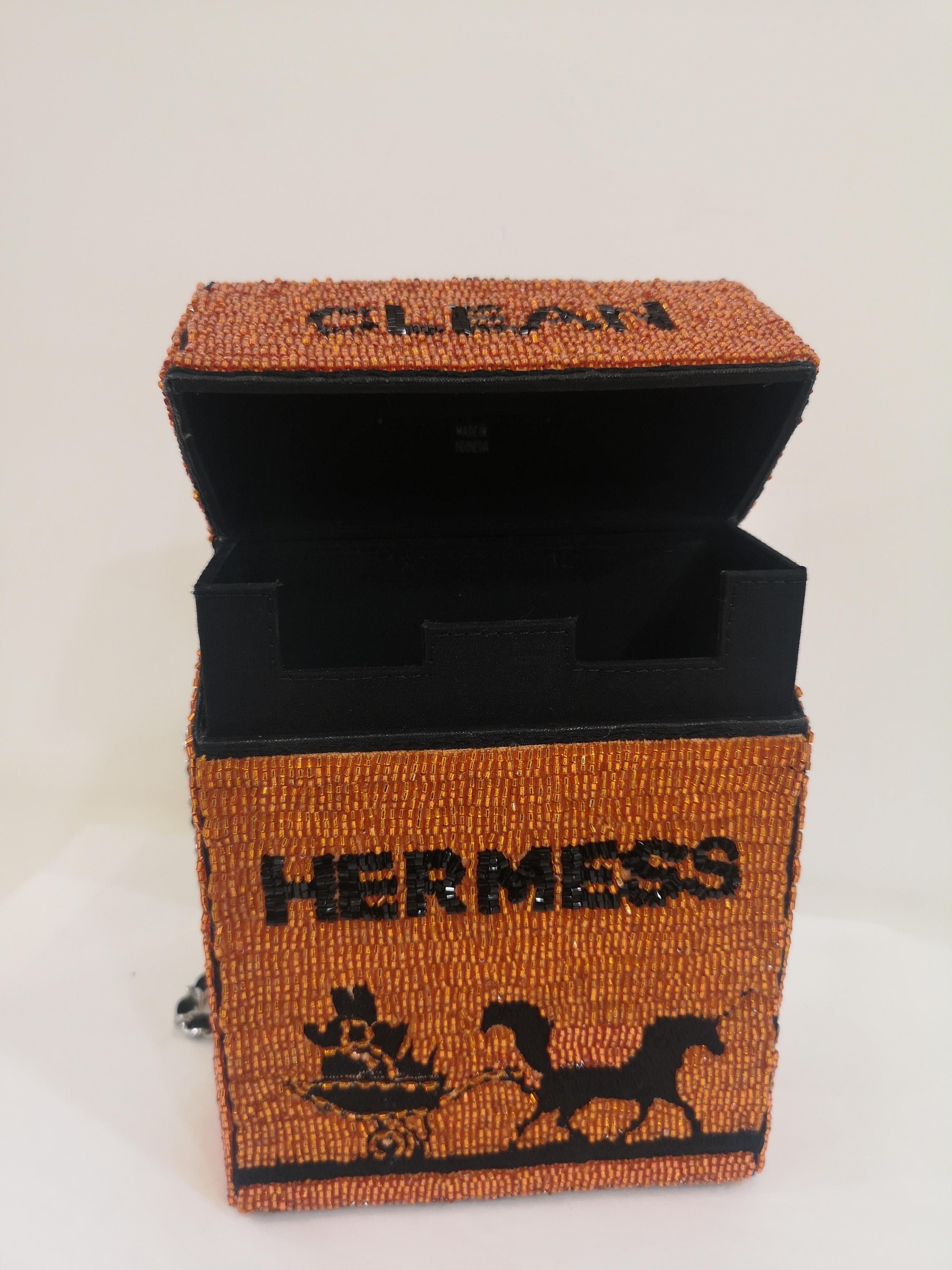 House of Muamua orange beads Clean hermess cigarette bag 4