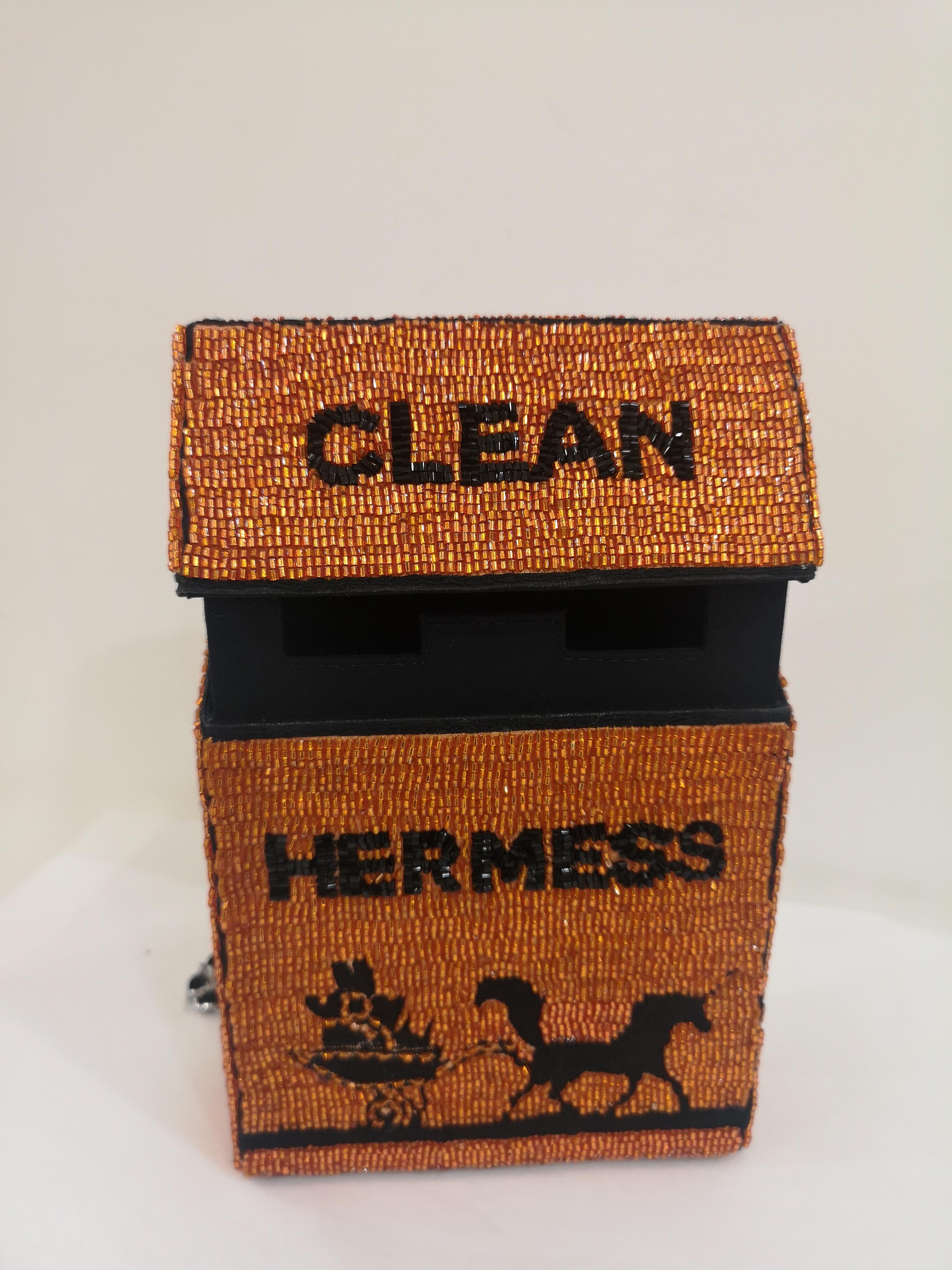 House of Muamua orange beads Clean hermess cigarette bag 5