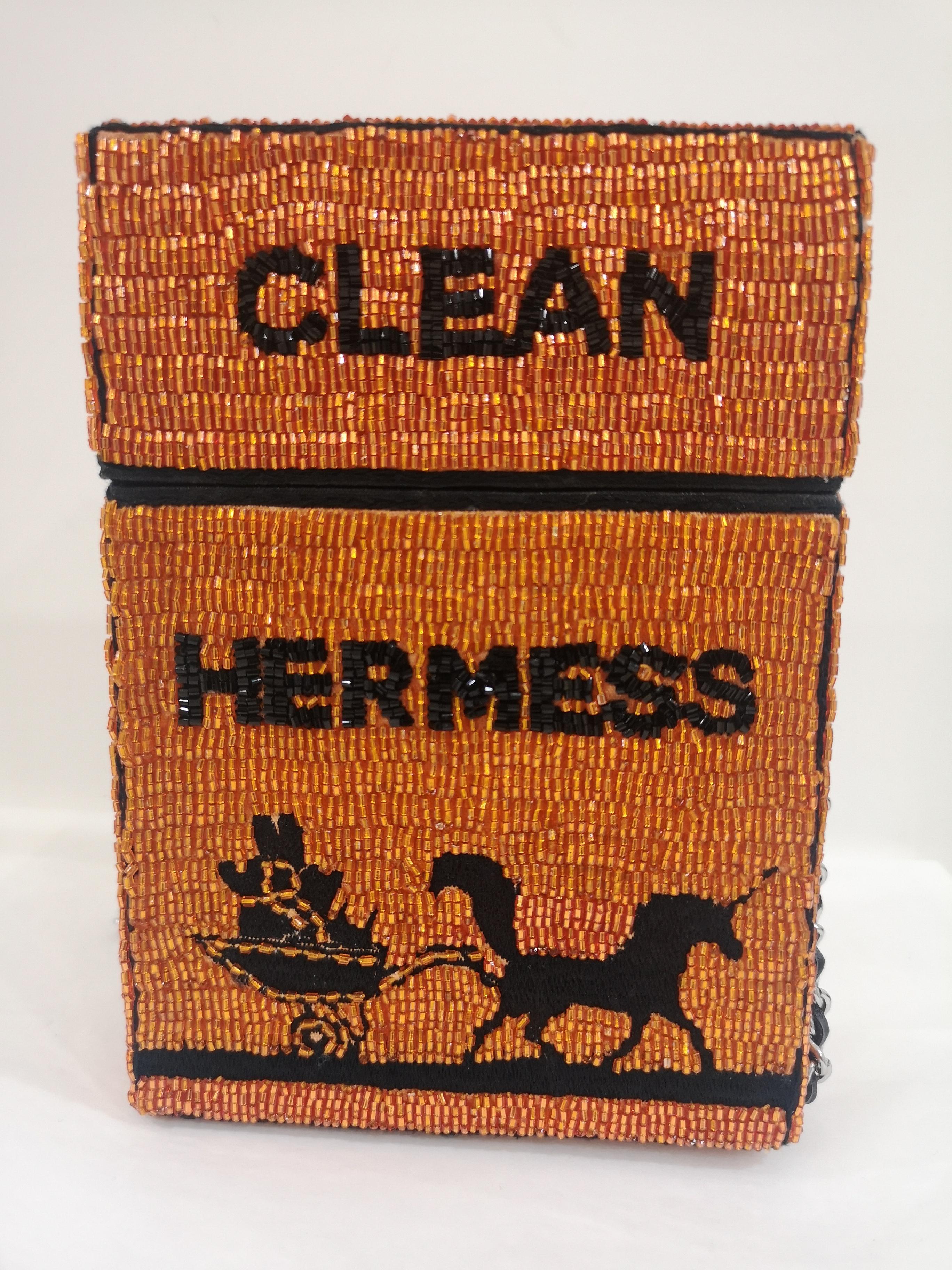 House of Muamua orange beads Clean hermess cigarette bag 6