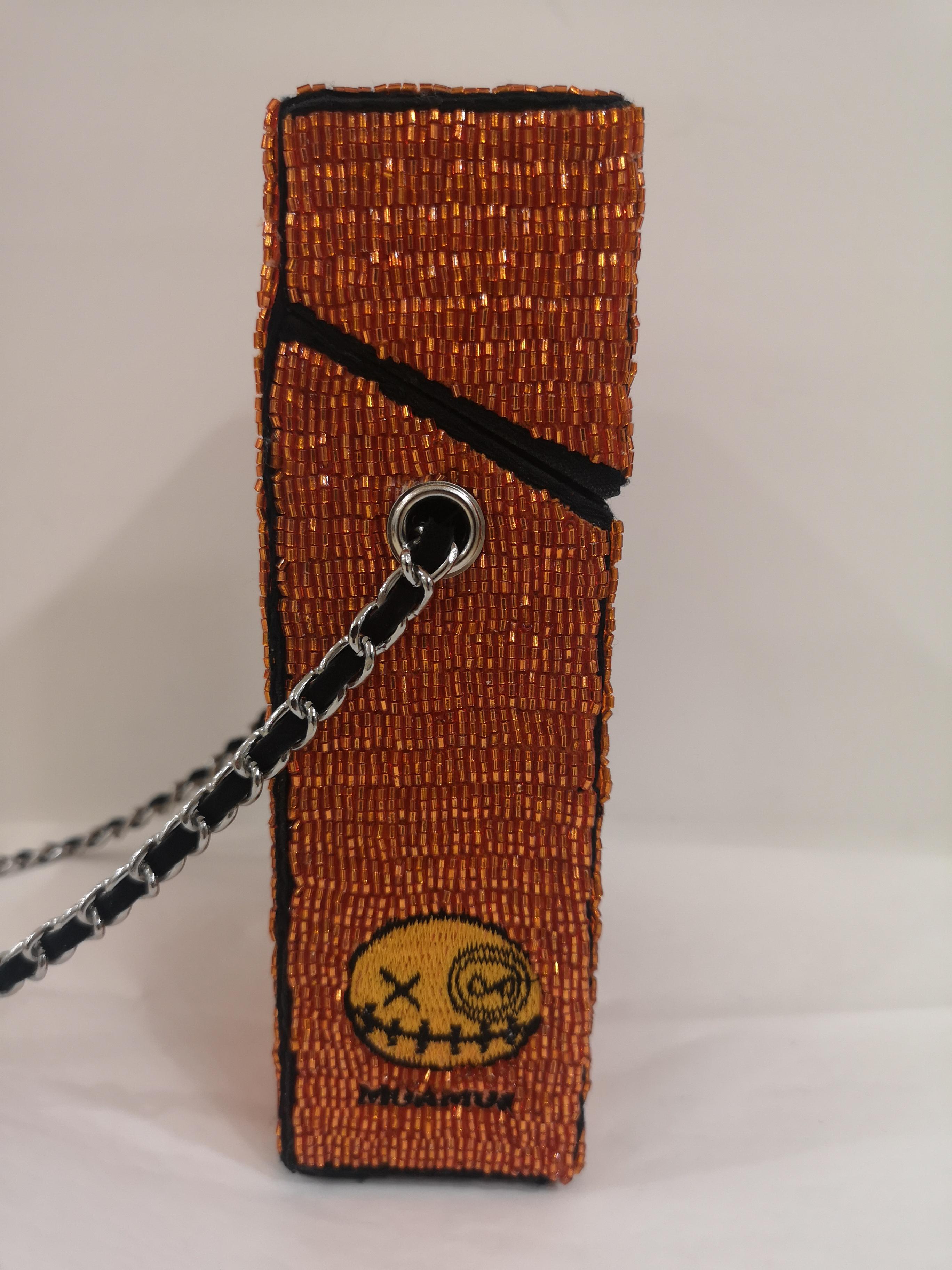 House of Muamua orange beads Clean hermess cigarette bag 7